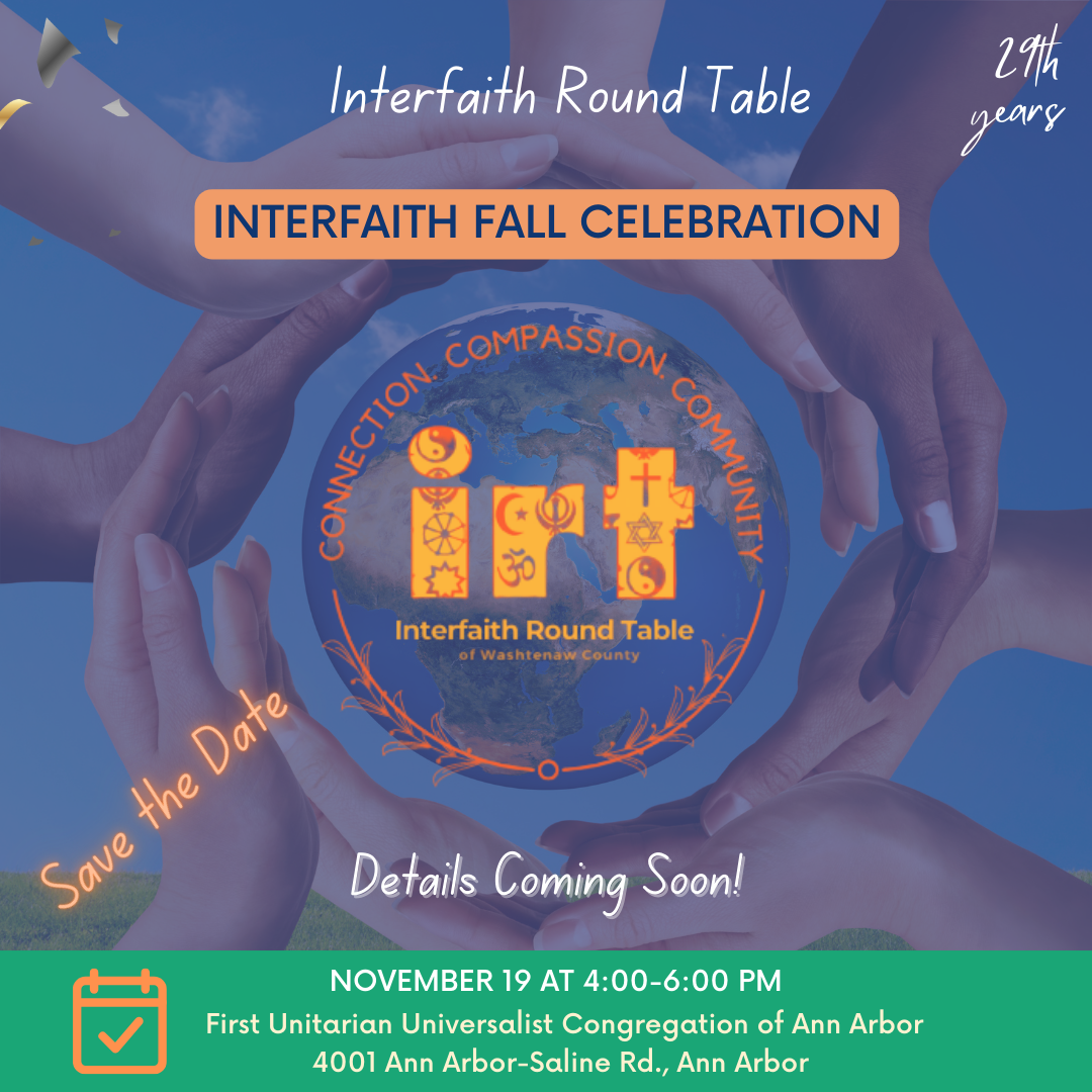 Interfaith Fall Celebration Save the Date flyer November 19